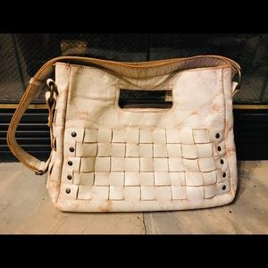 BED|STU leather woven handbag - white